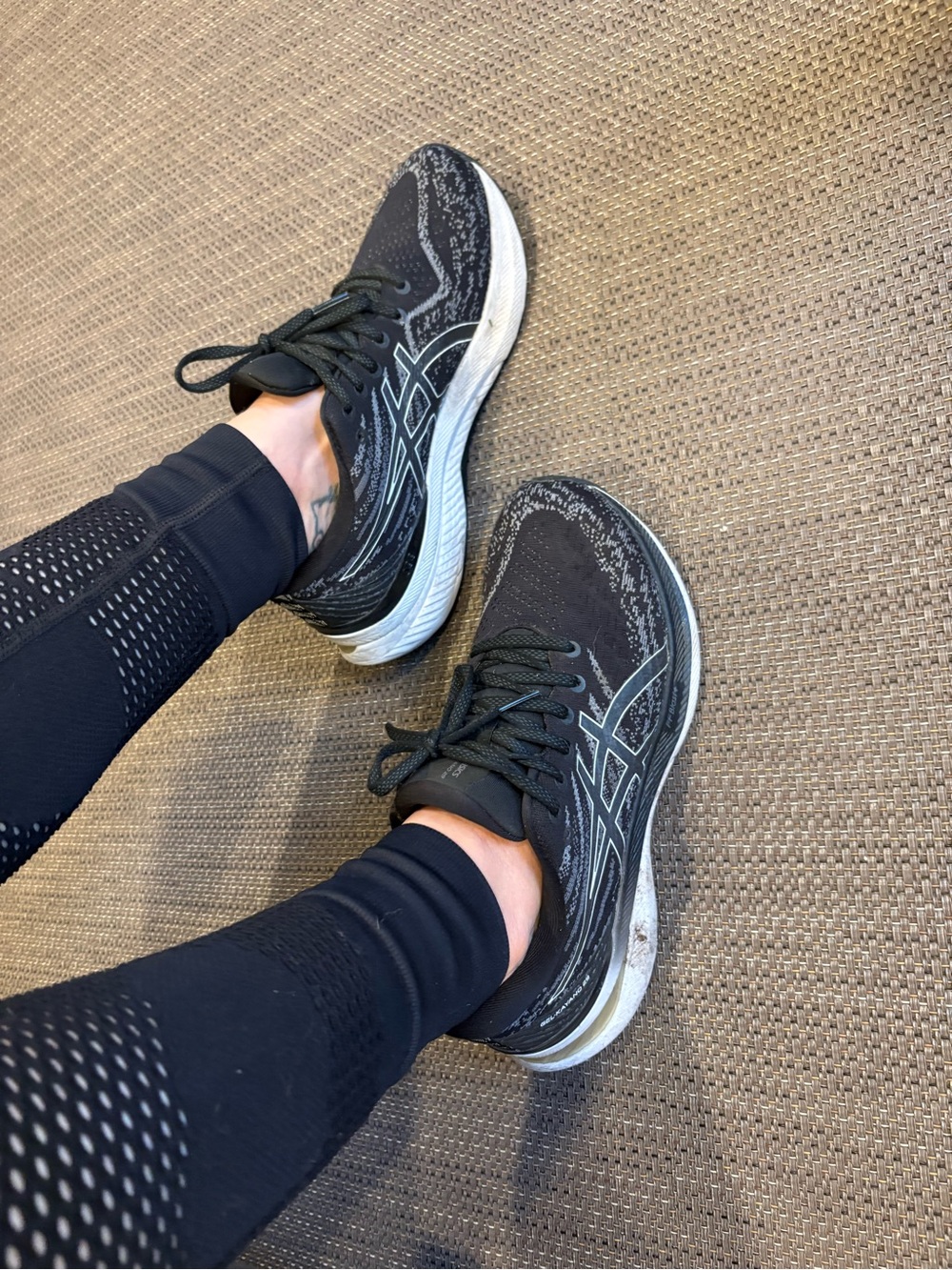 ASICS Women's Black and White Running Shoes